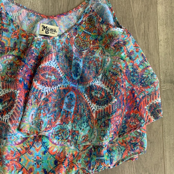 Show Me Your Mumu Multicolor Top Blouse Tank S. F - Picture 3 of 8